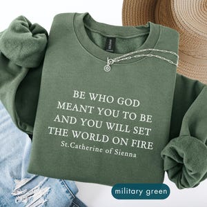 Saint Catherine of Sienna sweatshirt, Christian Sweatshirts, Custom saint quites, Minimalist Catholic sweaters