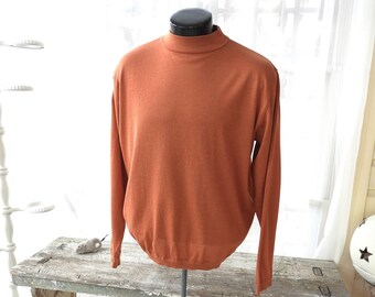 Mens orange mock turtleneck sales