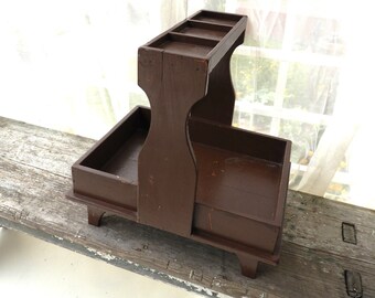 Vintage Painted Wood Tool Box | Farrier Style Organizer