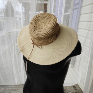 Vtg Woven Packable Sun Hat|Straw Colored Floppy Beach Hat|Vtg Scala Loosely Woven Sun Hat One Size Fits Most
