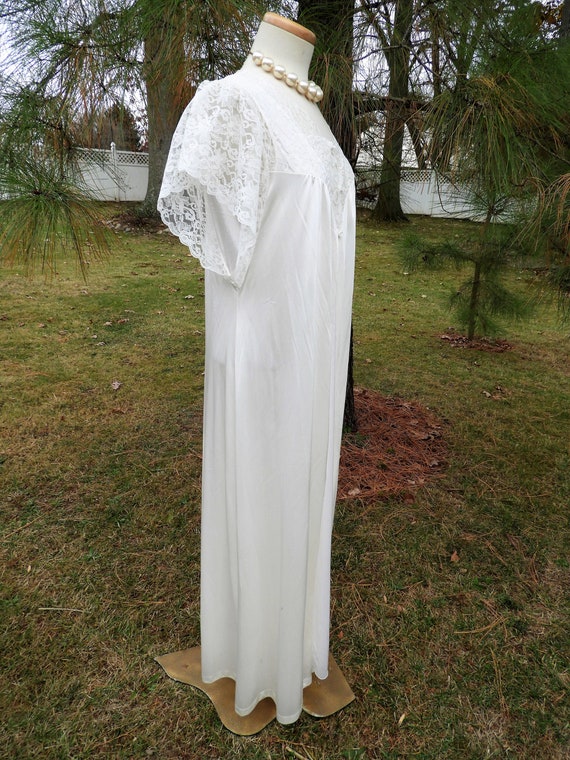 Vtg 1970's Sexy White Nightgown, Vtg White Bridal… - image 1