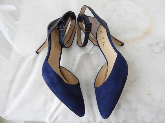 Vtg Ladies Blue Suede Stiletto Shoes|Vtg Ankle St… - image 6