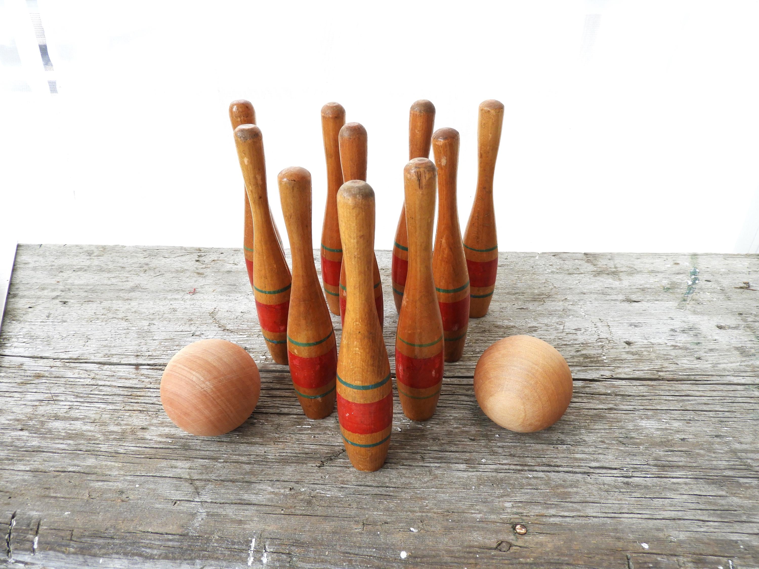 Wooden bowling pins - Etsy 日本