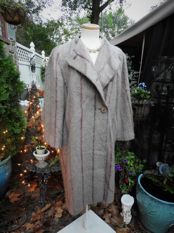 Vtg 1980's Grey Mohair Ladies Coat, Ladies Mohair… - image 2