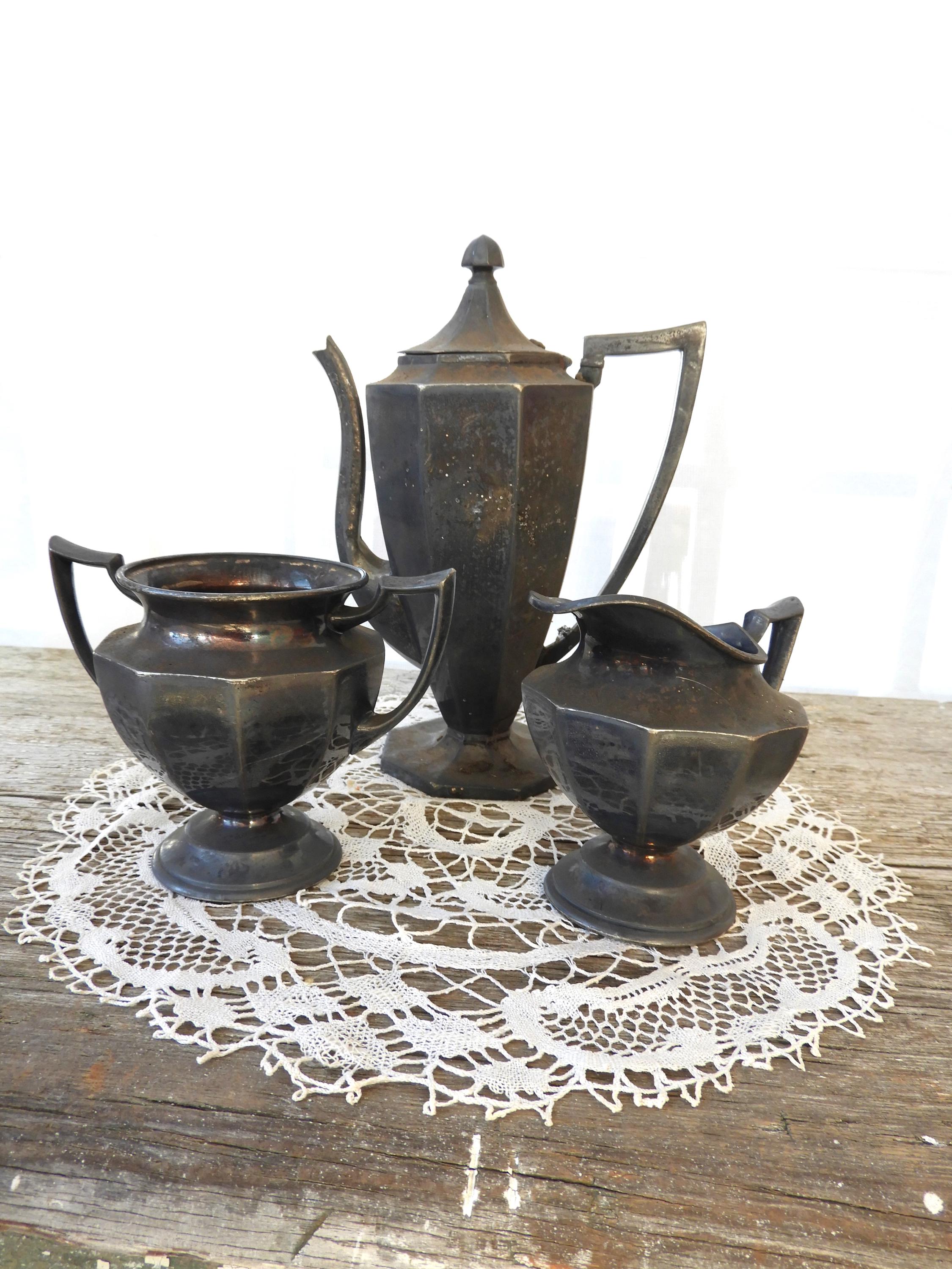 【Wilcox】 コーヒーセット 3点【シルバープレート】 Wilcox】 コーヒーセット 3点【シルバープレート】