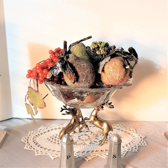 Vtg 1960's MCM Jeweled Faux Fruit Centerpiece - Etsy