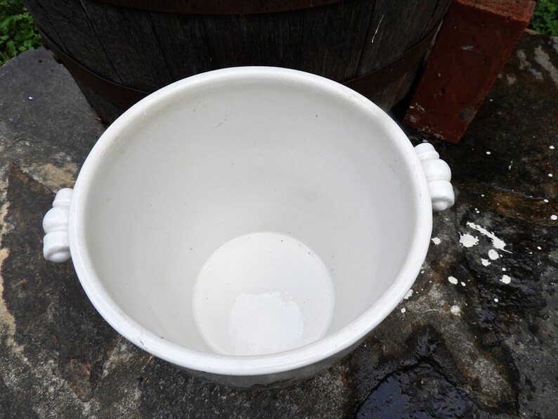 Antique Ironstone Bucket Slop Bucket Brown White Floral Etsy