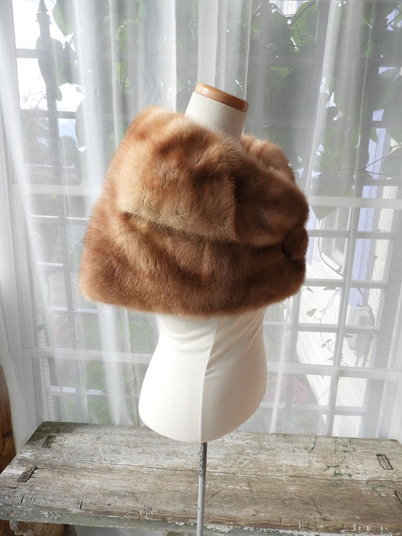 Vtg Retro Autumn Haze Mink Wrap|Vtg Brown Mink Ja… - image 4