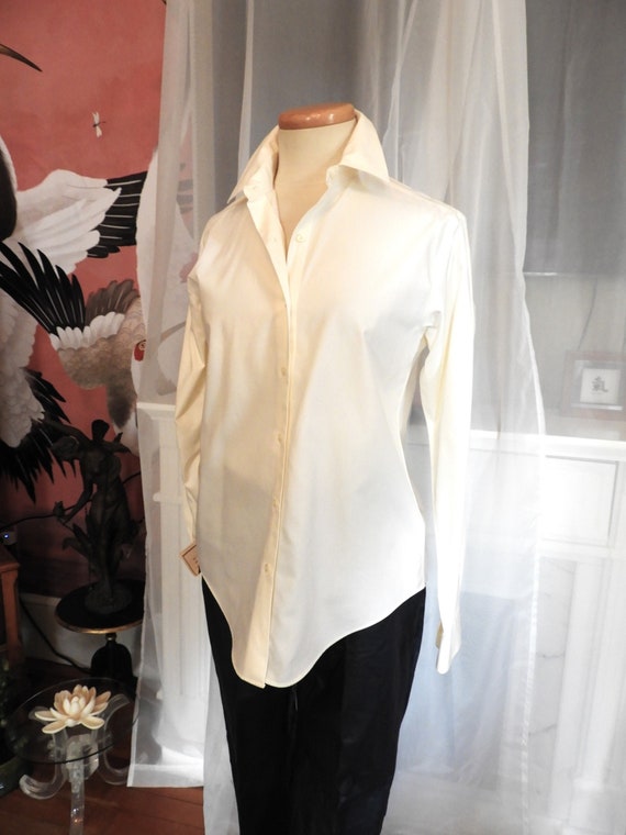 Vtg Ladies No Iron Off white Dress Shirtladies Cream Colored Dress Shirtbrook 346 No Iron Dress Shirt Sz 6 Etsy UK