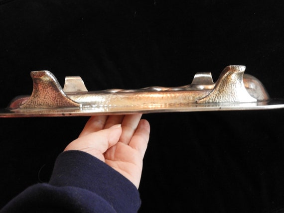 Vtg Silver Footed Welled Meat Platter|tree of Life Silver Plated