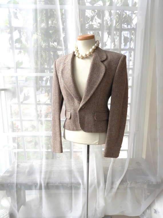 Vtg 1970's Brown Tweed Blazer|Vtg Victorian Style 