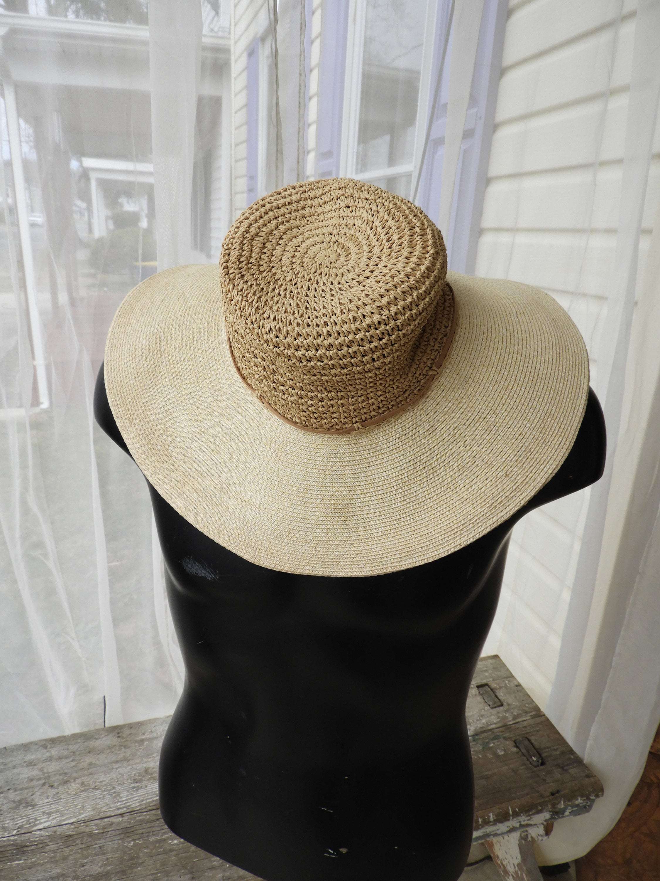 Scala Women’s Wide Brim Raffia Floppy Straw Hat White One Size Scala Women main image 2