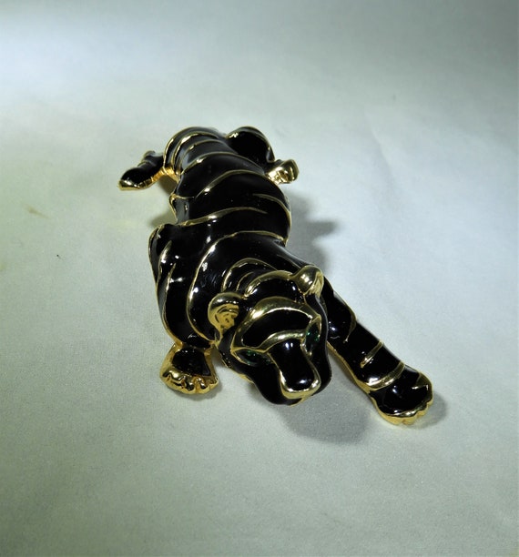 MCM  Black Tiger Pin, Stalking Panther Jewelry, G… - image 3