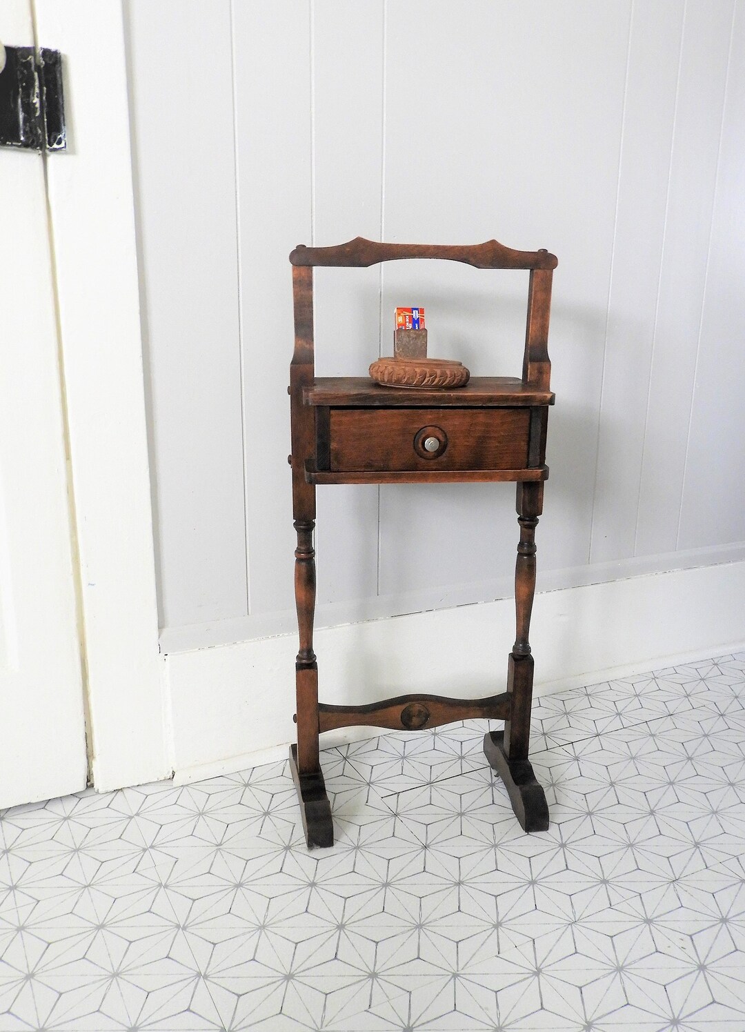ヴィンテージ　スモーキングスタンド Vtg Wood Portable Smoking Stand|antique Adirondack Wood Smoking
