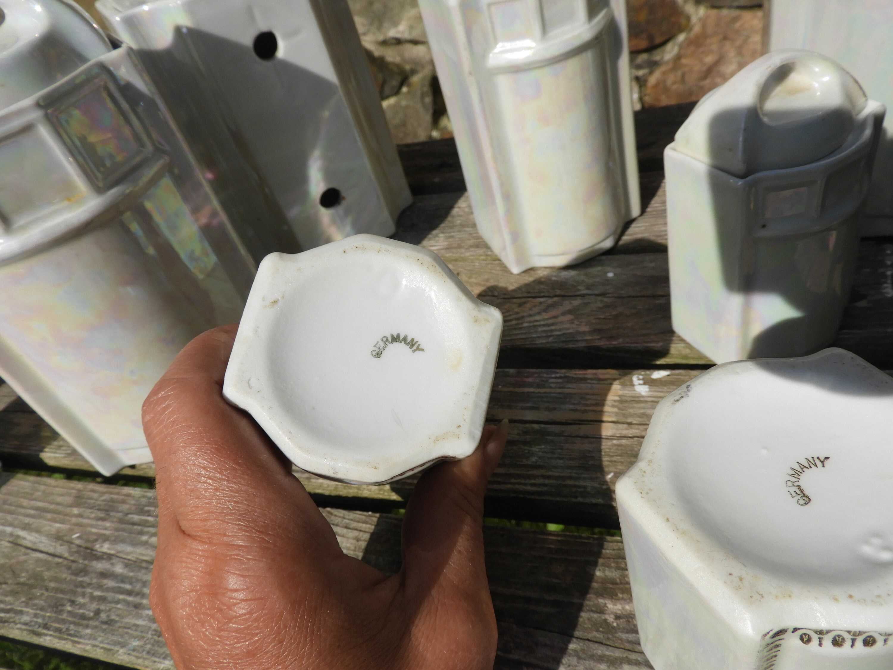 Antique Canister Set German Porcelain Canister Set Vtg Etsy Canada