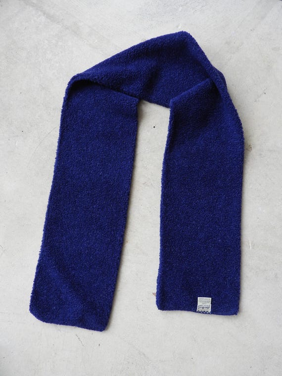 Vtg 1990's Navy Blue Acrylic Polyester Scarf Textured Eddie Bauer