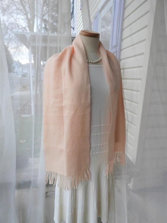 Vtg Light Pink Wool Winter Scarf|Vtg Long Pink Woo