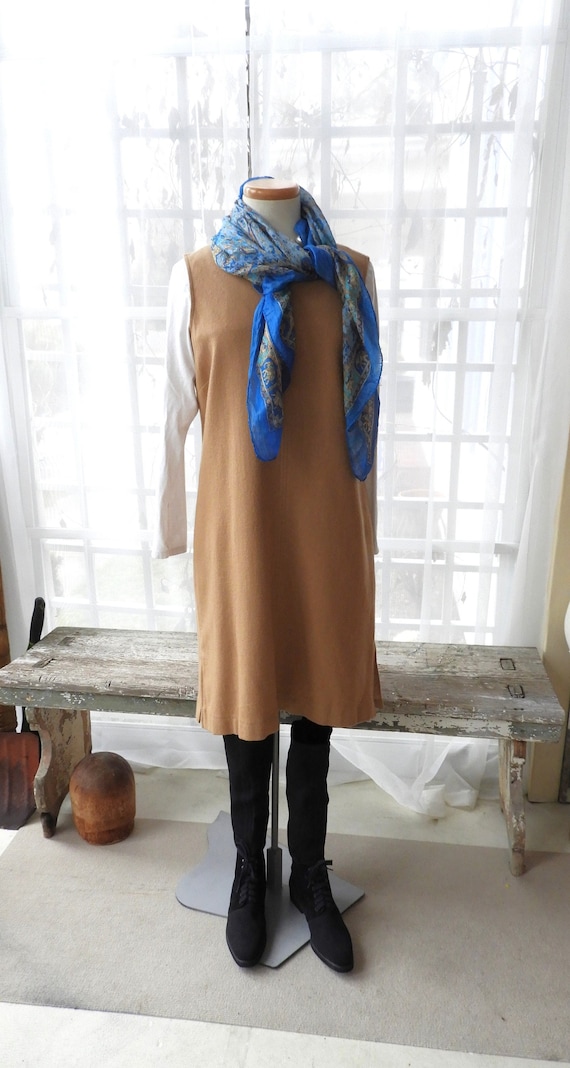 Vtg Ladies Camel Wool Dress|Vtg J London Tan Winte