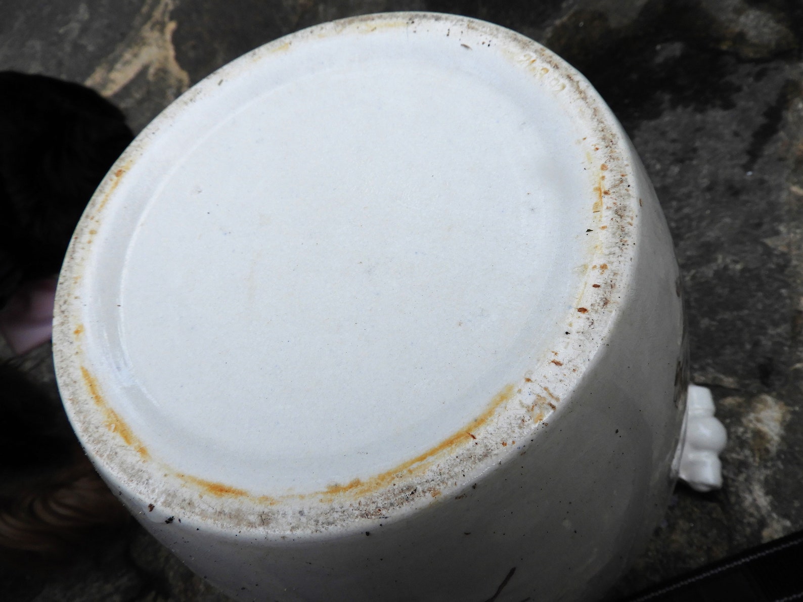 Antique Ironstone Bucket Slop Bucket Brown White Floral Etsy