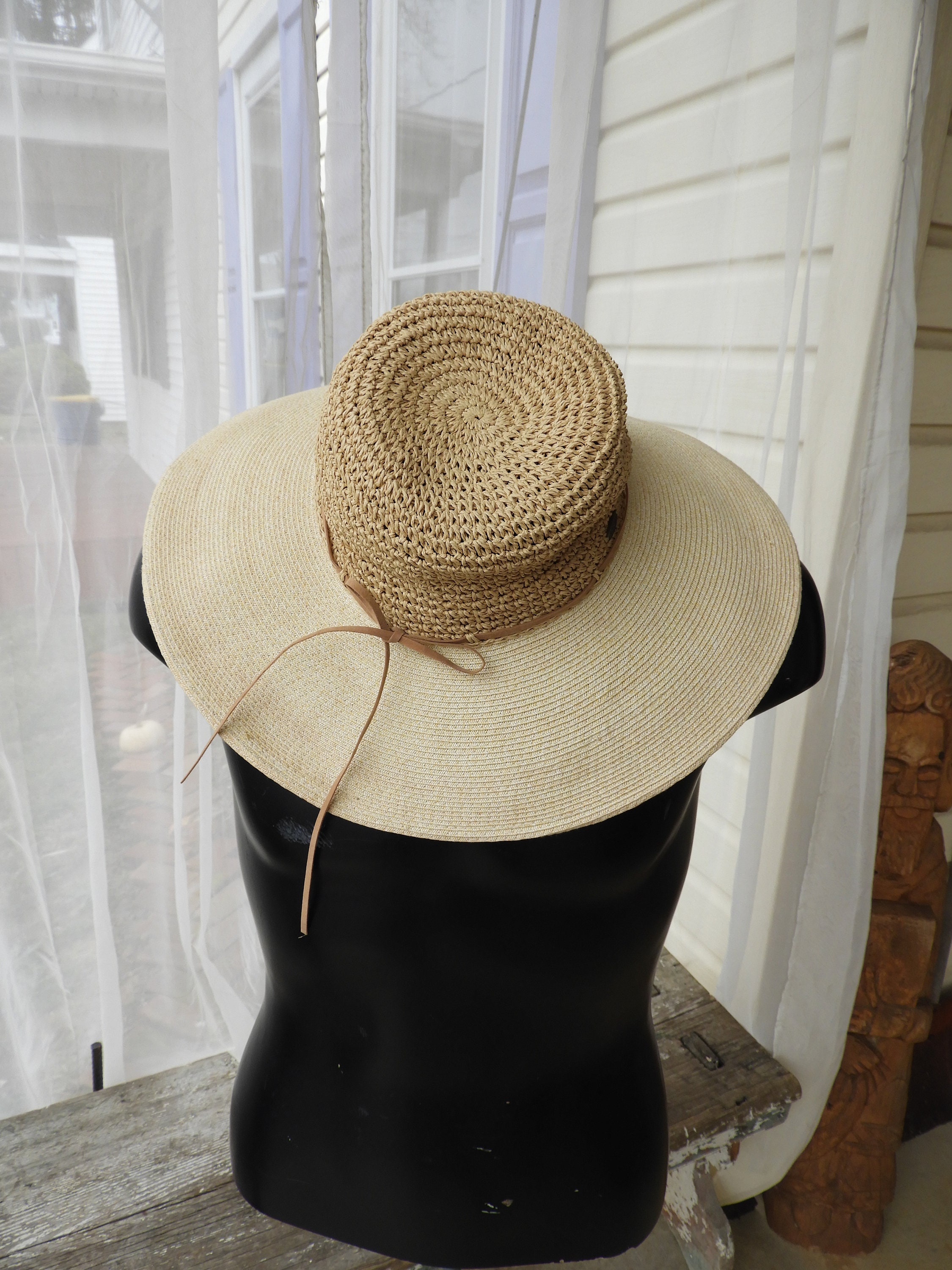 Scala Floppy Resort Wear Beachy Hat Scala Paper Polyester Beach Floppy Brim Vacation Sun Hat | eBay main image 3