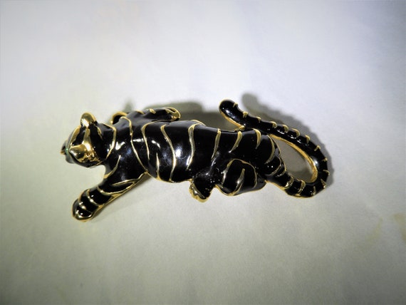 MCM  Black Tiger Pin, Stalking Panther Jewelry, G… - image 7