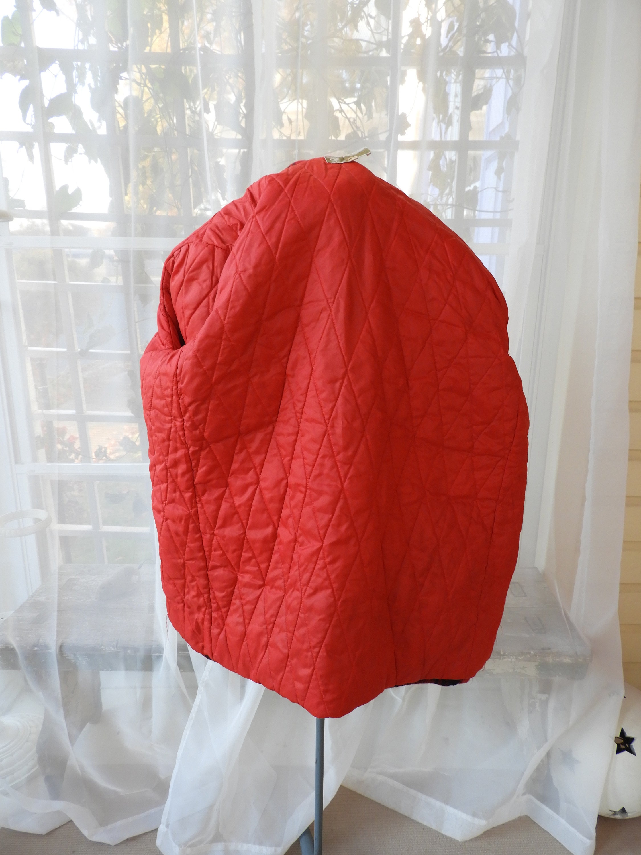 Vtg 1950's Red Black Buffalo Plaid Hipster Coat|vtg Jcpenney