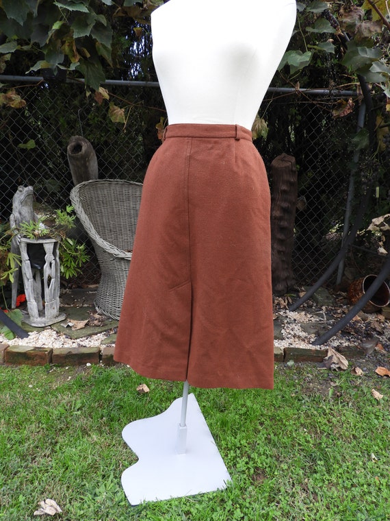 Vtg 1970's Brown Straight Skirt|Vtg Brown Preppy W