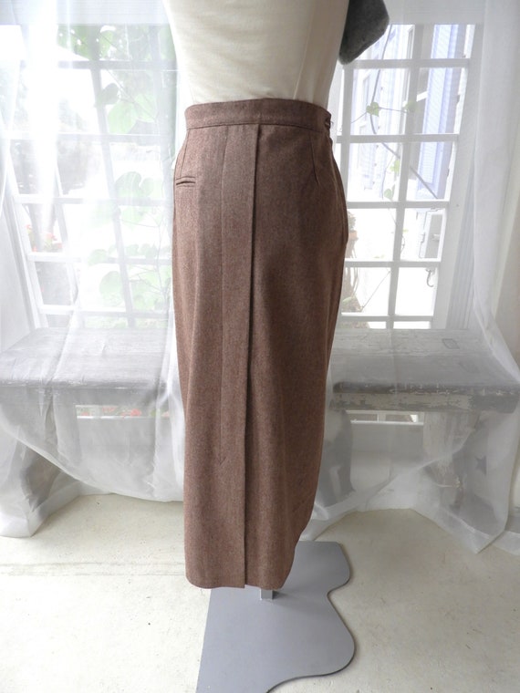 Vtg 1970's Heather Brown Wool Skirt|Vtg Wool Natu… - image 3