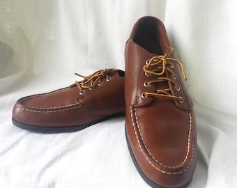 Vtg Sebago Campsides Shoes Men's 12 Brown Leather Lace Up Made In USA