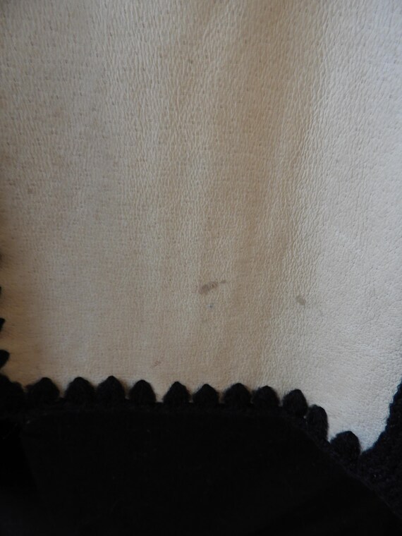 Vtg BOHO Suede Patchwork Knit Jacket Black Browns… - image 12