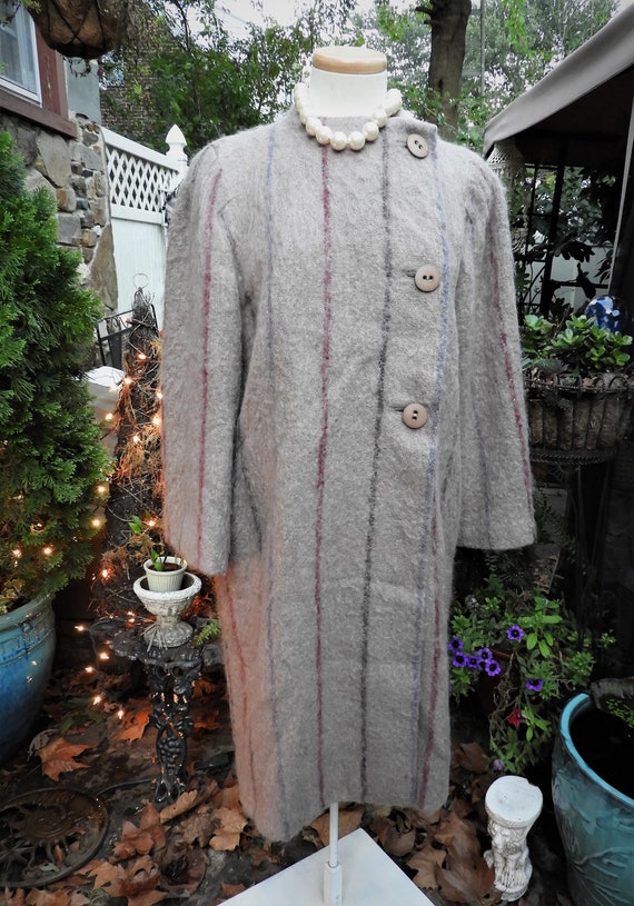 Vtg 1980's Grey Mohair Ladies Coat, Ladies Mohair… - image 7