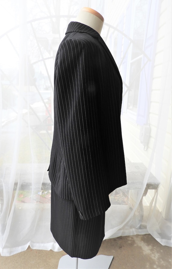 Vtg 1980's Black Pin Stripe Ladies Suit, Vtg Bill… - image 4