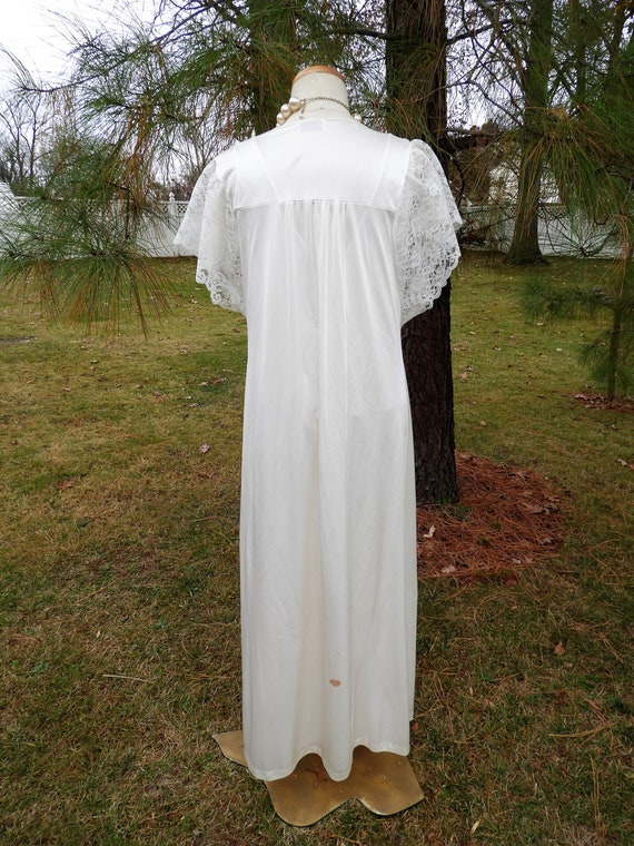 Vtg 1970's Sexy White Nightgown, Vtg White Bridal… - image 3