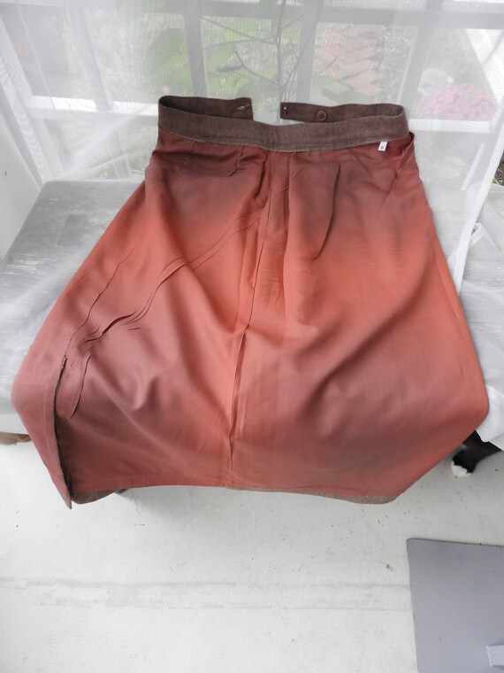 Vtg 1970's Heather Brown Wool Skirt|Vtg Wool Natu… - image 9