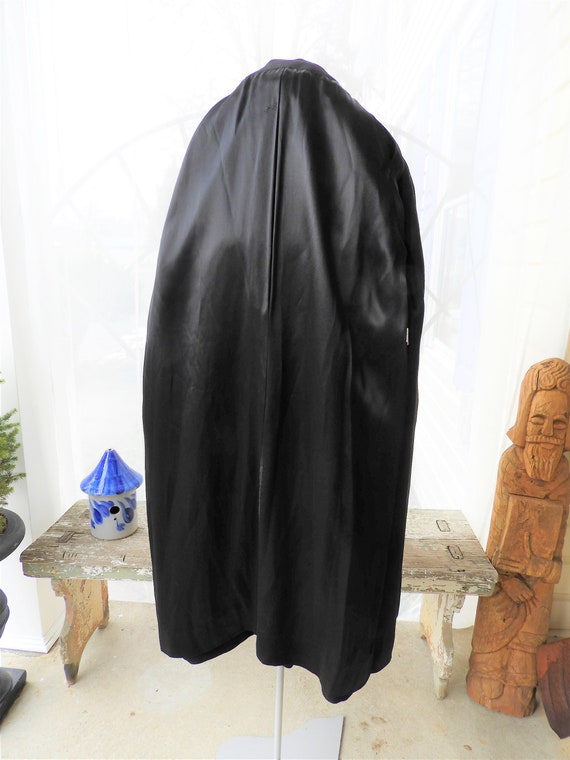 Vtg 1950's Black Cashmere A Line Ladies Coat, Vtg… - image 8
