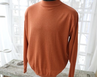 Vtg Men s Orange LS Mock Turtleneck Knit Shirtvtg St. Croix Shop Burnt Orange Shirtmen s Cotton Blend Sweater Made in USA Sz L XL Etsy Canada