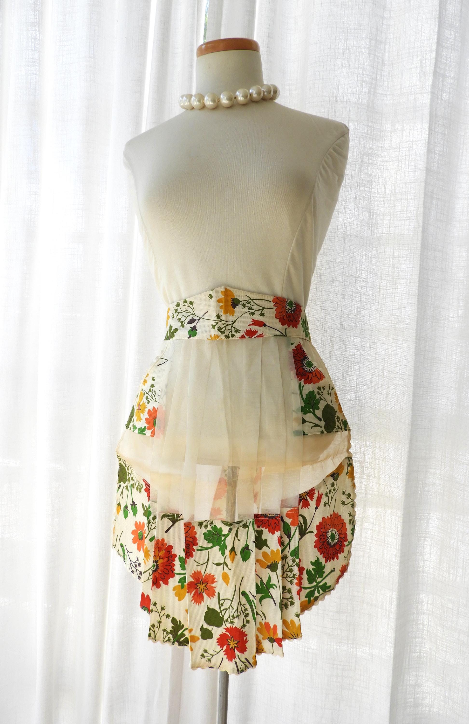 1940s Flower Decorative Linen Apron ブランド直営店