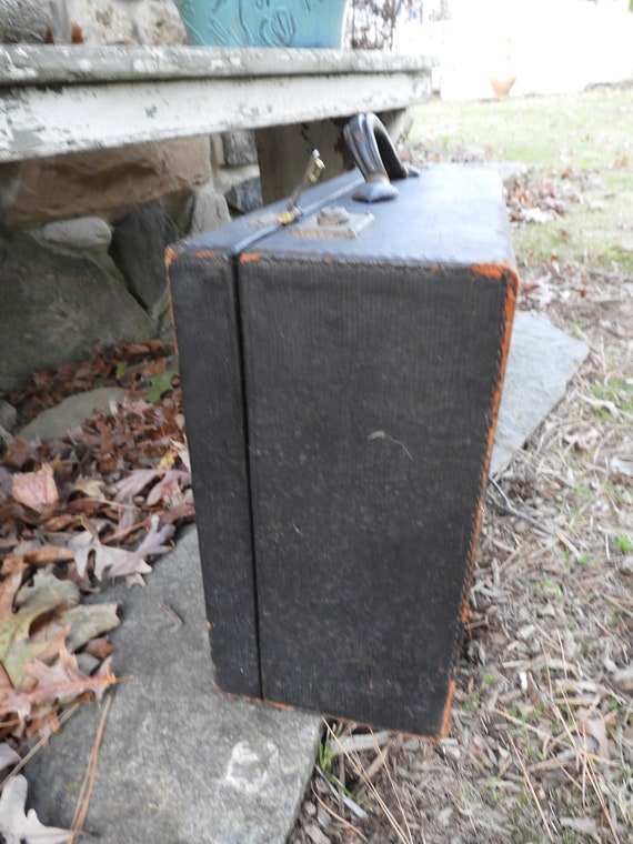 Vtg Leather Suitcase, Vtg Luggage, Black Leather … - image 5