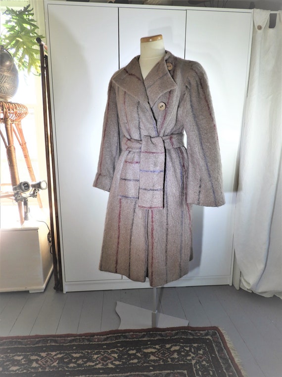 Vtg 1980's Grey Mohair Ladies Coat, Ladies Mohair 