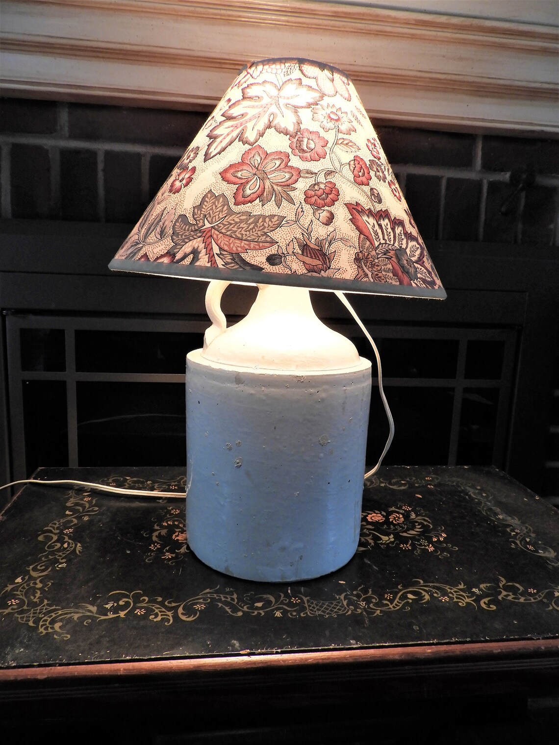 Vtg Rustic Pottery Lamp Stoneware Whiskey Jug Lamp Salt Etsy