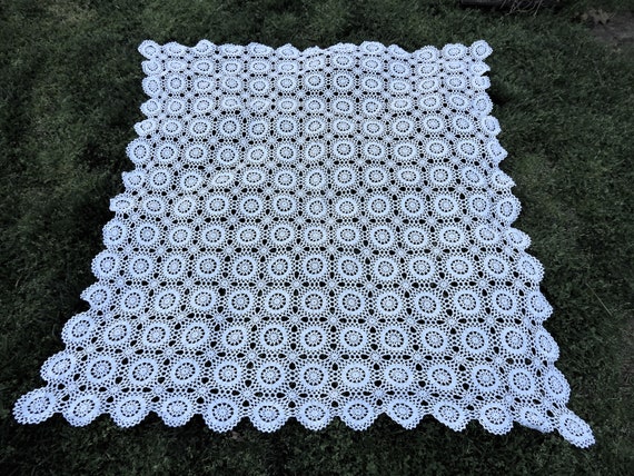 Aimeely délicat fait à la main au crochet Coton Nappe Home Housse de table de fête de cuisine, 39x55 Inch