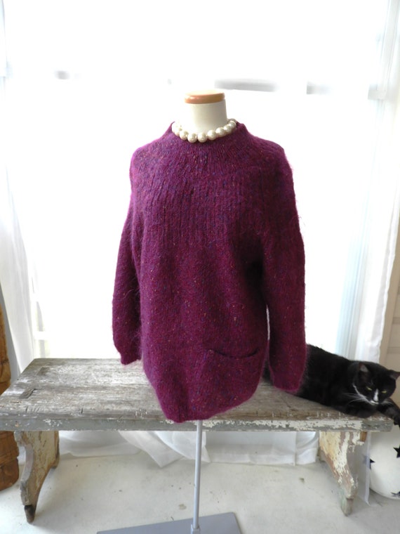 Vtg 1980's Purple Tunic Sweater|Ladies Purple Conf