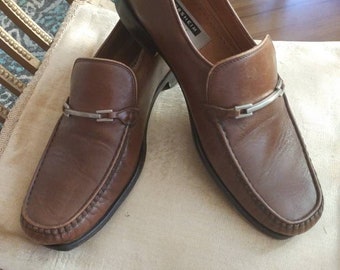 Vtg Men's Brown Florsheim Loafers Slip-On Shoes Horsebit Imperial Loafers 10D