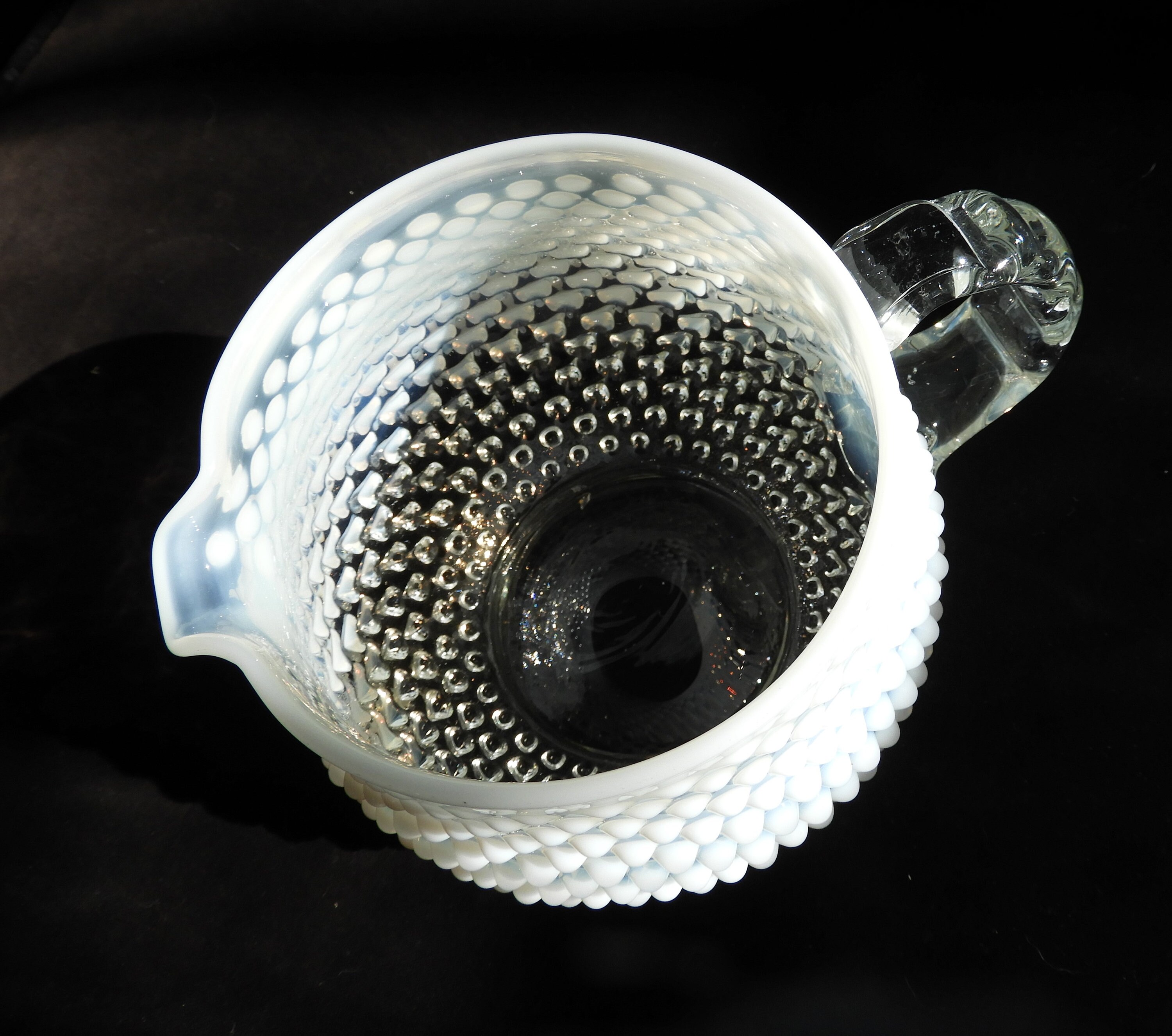 Vintage Fenton Hobnail Opalescent Art Glass Pitcher | Moonstone White H ...
