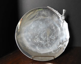 Large Aluminum Serving Platter Mariposa Welled Bird Ornament D 14"