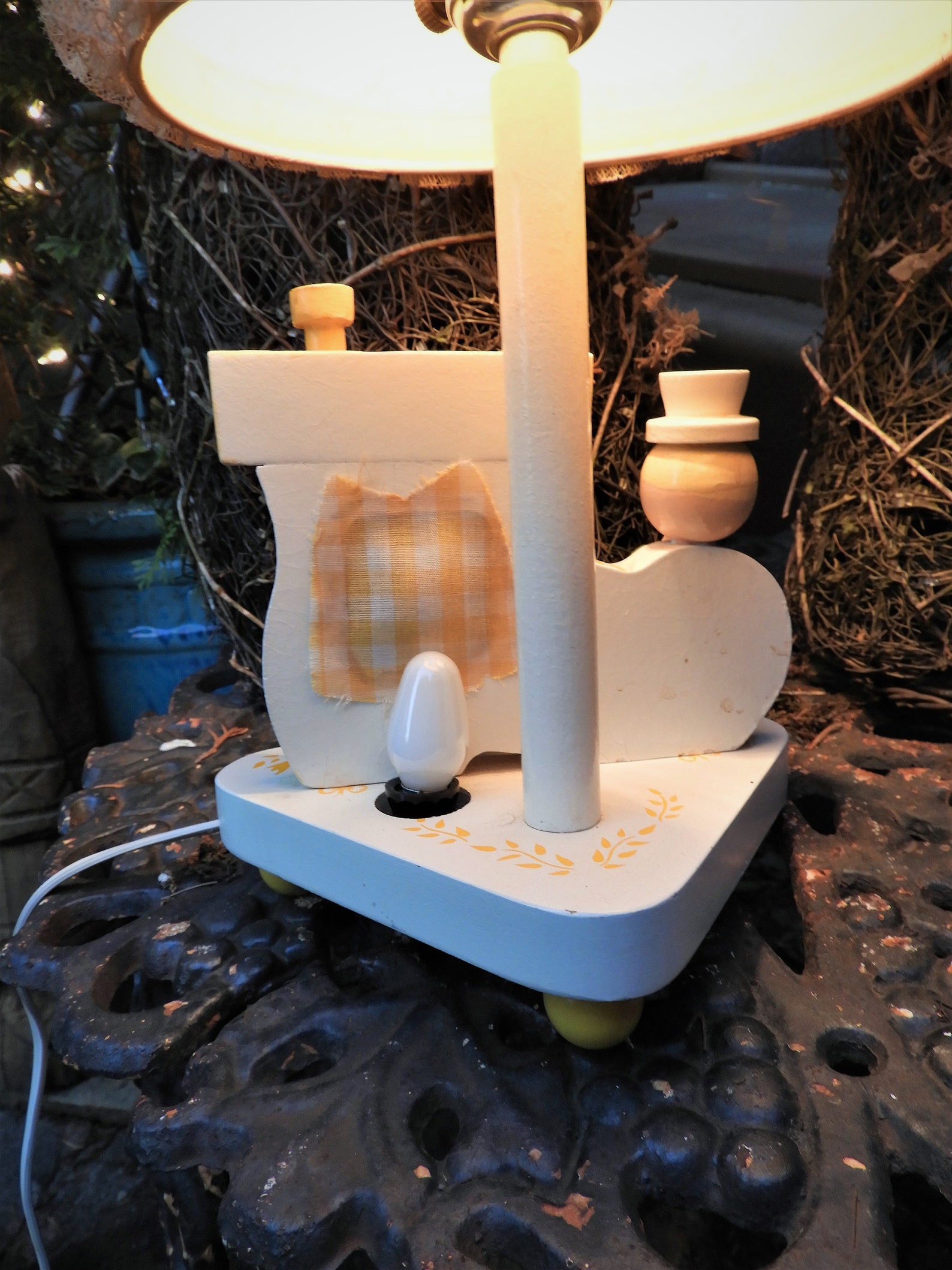 Vtg Wood People Nursery Lamp Baby Room Lamp Children's Etsy