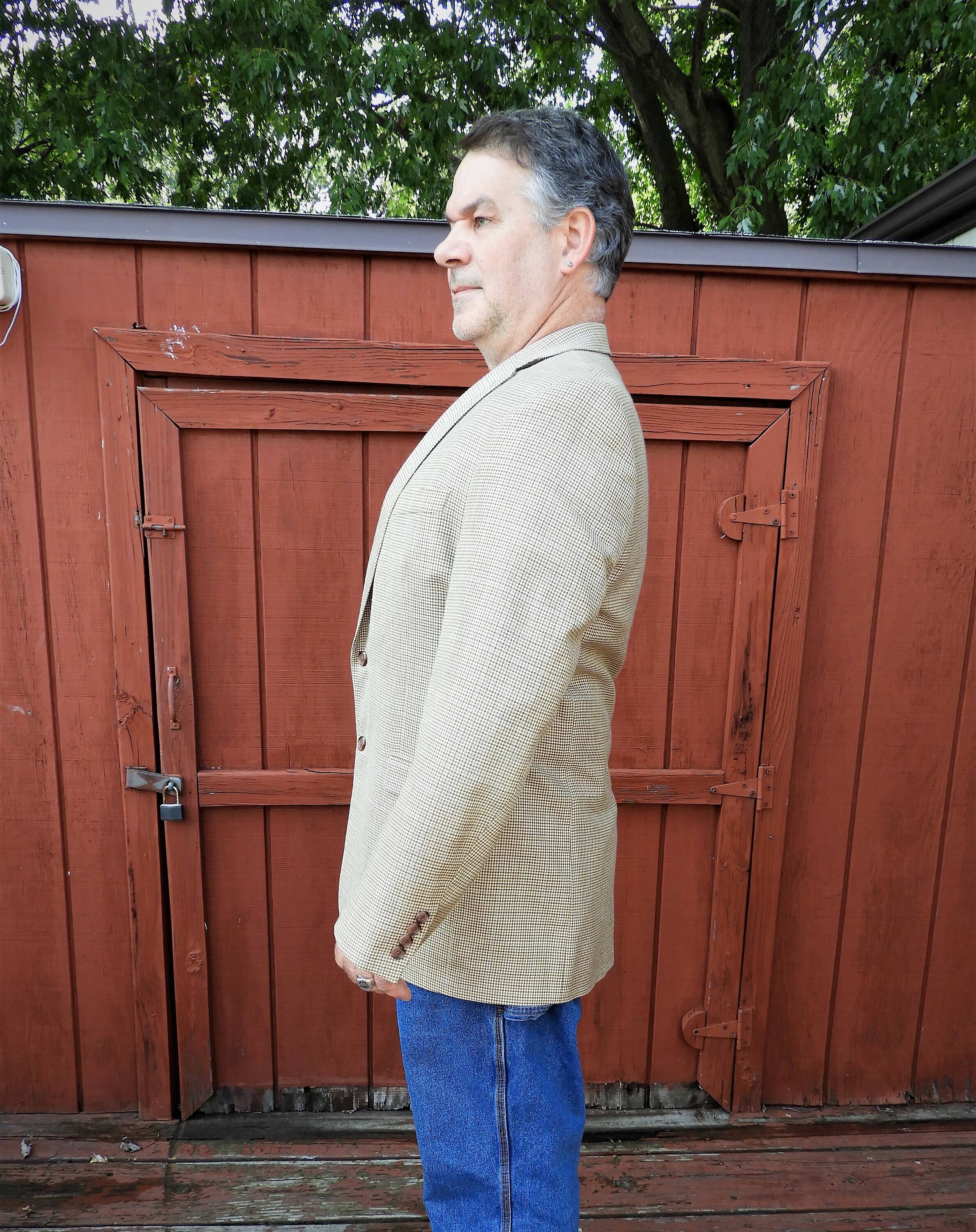Mens Lauren Ralph Sport Coat, Camel Color Suit Coat, Tweed