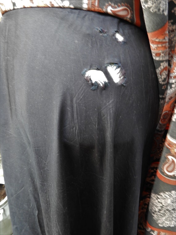 Vtg 1970's Black Paisley Floor Length Skirt, Vtg … - image 10