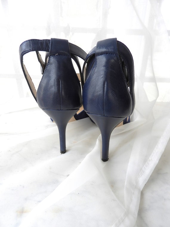 Vtg Ladies Blue Suede Stiletto Shoes|Vtg Ankle St… - image 8