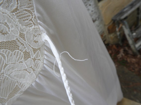 Vtg 1970's Sexy White Nightgown, Vtg White Bridal… - image 9